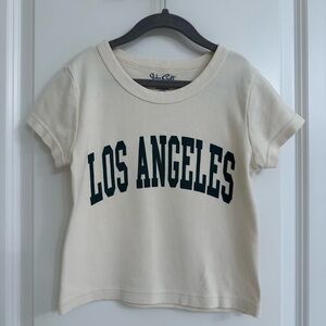 Brandy Melville Cream 'Los Angeles' Short Sleeve Tee